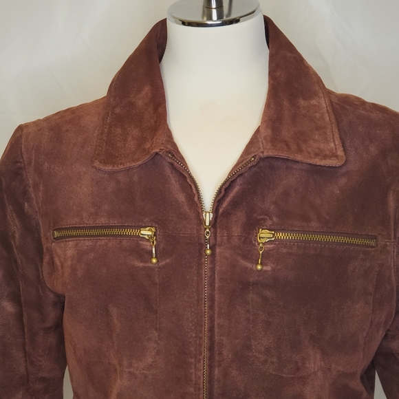 Genuine Leather Short Zippered Jacket - Picture 6 of 15